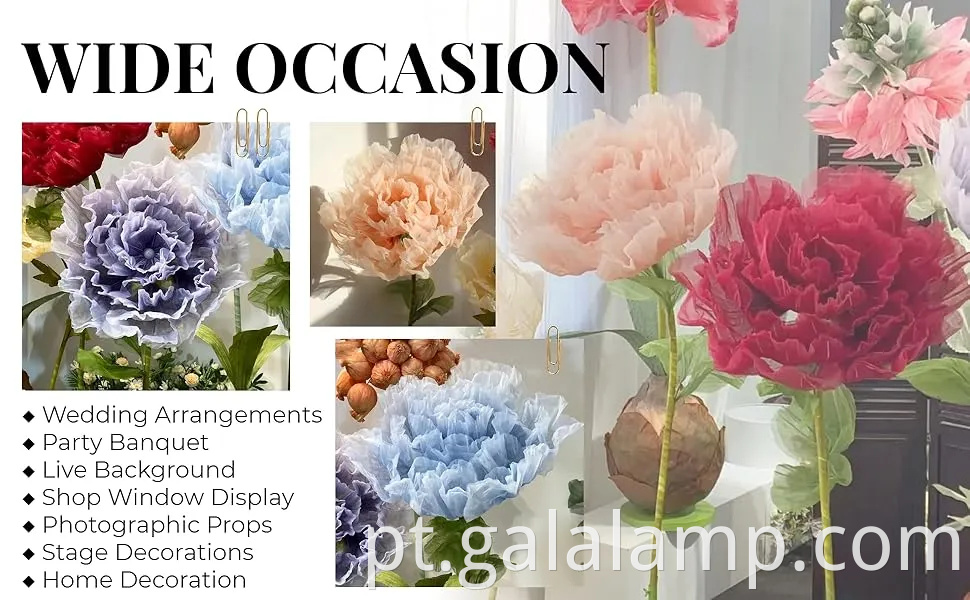 Decoração floral de peônia rosa encantadora com luz para eventos